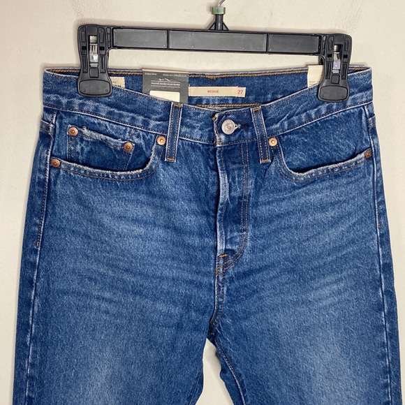 Levi’s Premium Wedgie Icon Fit cropped rigid denim jeans in medium wash sz 26 - Picture 4 of 15